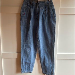 Vintage denim pants by Together, waist 28”, hips 90”, inseam 28”.